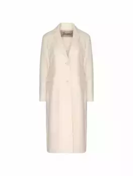 Шерстяное однобортное пальто Herno, белый