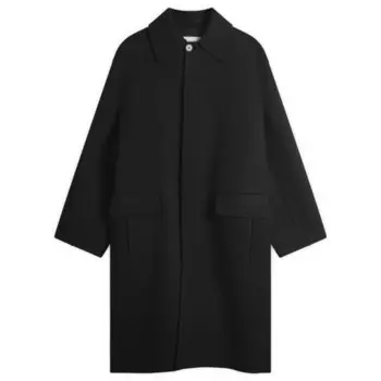 Шерстяное однобортное пальто Jil Sander, черный
