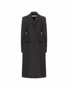 Шерстяное однобортное пальто Lvir, серый