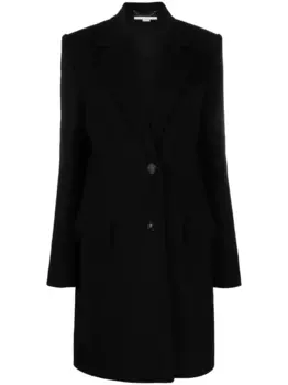 Шерстяное однобортное пальто STELLA MCCARTNEY, черный