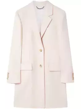 Шерстяное однобортное пальто STELLA MCCARTNEY, нейтральный