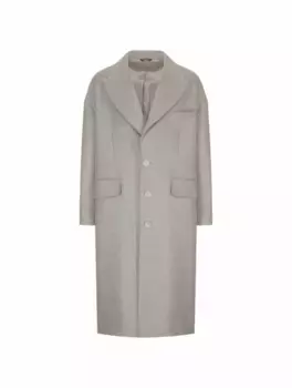 Шерстяное оверсайз пальто Dolce&Gabbana, серый