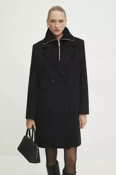 Шерстяное пальто Answear Lab, черный