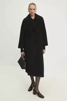 Шерстяное пальто Answear Lab, черный