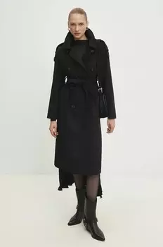Шерстяное пальто Answear Lab, черный