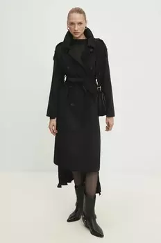 Шерстяное пальто Answear Lab, черный