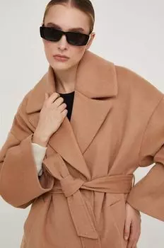 Шерстяное пальто Answear Lab, коричневый