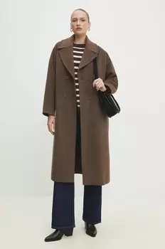 Шерстяное пальто Answear Lab, коричневый