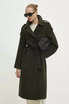 Шерстяное пальто Answear Lab, зеленый