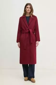 Шерстяное пальто BRENDA Pepe Jeans, бордовый
