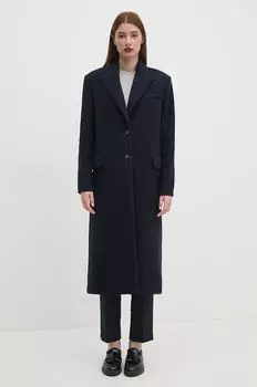 Шерстяное пальто Calvin Klein, темно-синий