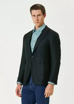 Шерстяное пальто Canali, зеленый