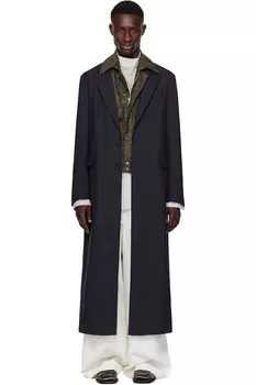 Шерстяное пальто Dries Van Noten, синий