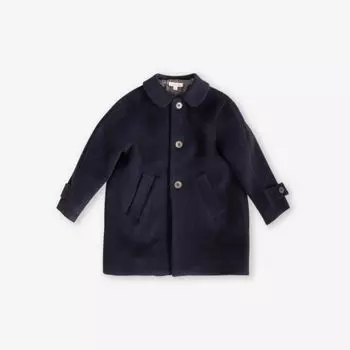 Шерстяное пальто Everest с манжетами на пуговицах и воротником 3-8 лет Caramel, темно-синий