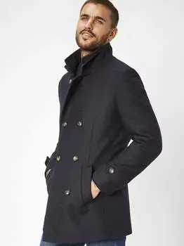 Шерстяное пальто george S4 Jackets, синий