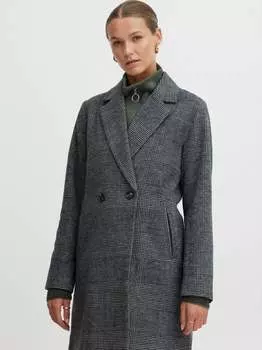 Шерстяное пальто ихжанни Ichi, серый