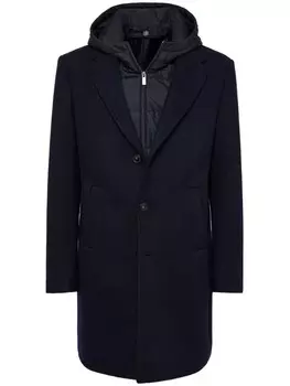 Шерстяное пальто из джерси Boggi Milano, синий