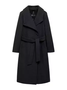 Шерстяное пальто MANGO Between-Seasons Coat SIRENITA, антрацит