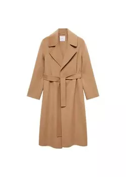 Шерстяное пальто MANGO Between-Seasons Coat Batin, карамельный