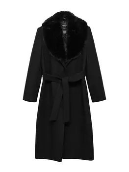 Шерстяное пальто MANGO Between-Seasons Coat DOLCE, черный