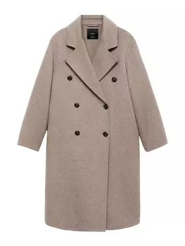 Шерстяное пальто MANGO Between-Seasons Coat PICAROL, цвет mottled brown