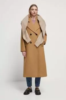 Шерстяное пальто Medicine, бежевый