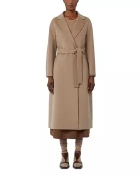 Шерстяное пальто миди Max Mara, коричневый