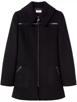Шерстяное пальто на молнии с объемным воротником PUCCI, черный