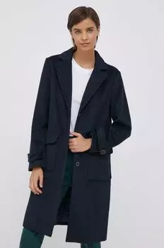 Шерстяное пальто Nica Pepe Jeans, темно-синий