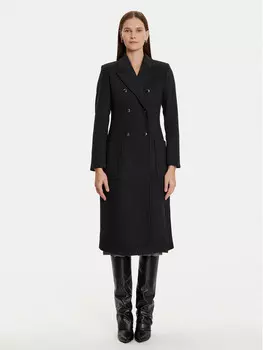 Шерстяное пальто обычного кроя Morgan, черный