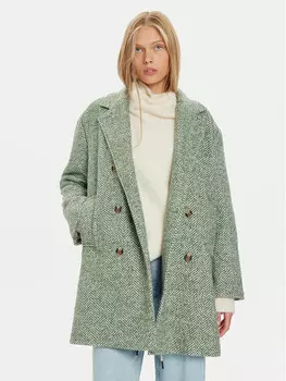 Шерстяное пальто обычного кроя Pepe Jeans, зеленый
