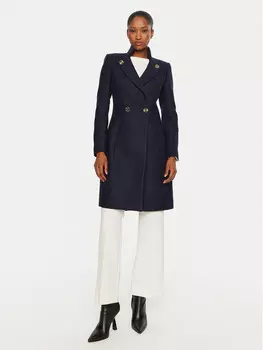 Шерстяное пальто обычного кроя Rinascimento, синий