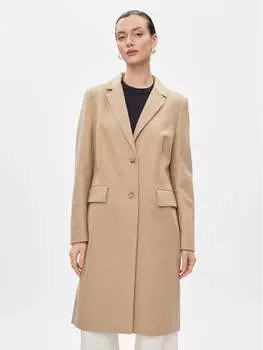 Шерстяное пальто обычного кроя Tommy Hilfiger, бежевый