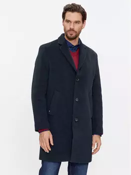 Шерстяное пальто обычного кроя Tommy Hilfiger, синий