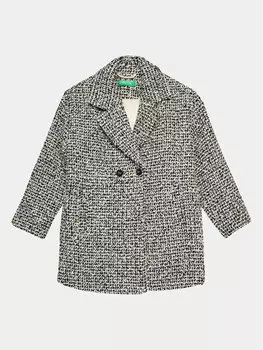 Шерстяное пальто обычного кроя United Colors Of Benetton, серый