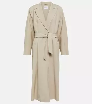 Шерстяное пальто оттико MAX MARA, бежевый