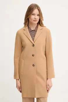 Шерстяное пальто Oui, бежевый