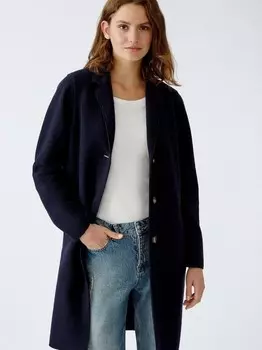 Шерстяное пальто Oui, синий