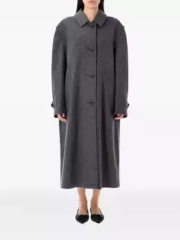 Шерстяное пальто оверсайз Prada, серый