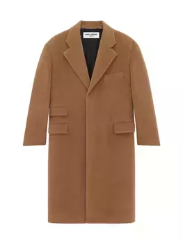 Шерстяное пальто оверсайз Saint Laurent, бежевый