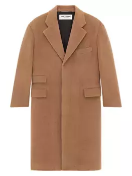 Шерстяное пальто оверсайз Saint Laurent, бежевый