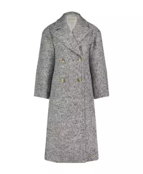 Шерстяное пальто оверсайз средней длины Fabienne Chapot, синий