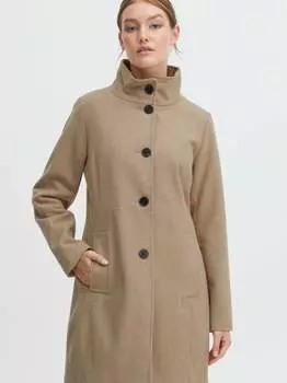 Шерстяное пальто Oxmo, бежевый