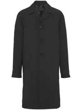 Шерстяное пальто Prada, черный