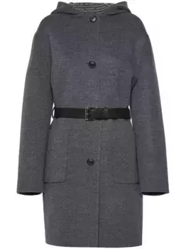 Шерстяное пальто Prada, серый