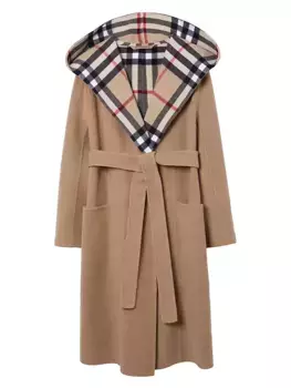 Шерстяное пальто Rydechk с поясом Burberry, цвет archive beige check
