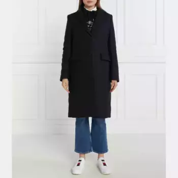 Шерстяное пальто с добавлением кашемира. Tommy Hilfiger, синий