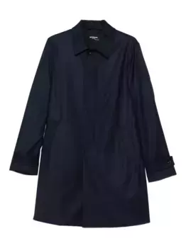 Шерстяное пальто с манжетами на пуговицах Kiton, синий