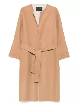 Шерстяное пальто с поясом Fabiana Filippi, нейтральный