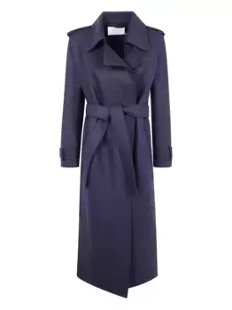 Шерстяное пальто с поясом Harris Wharf London, синий